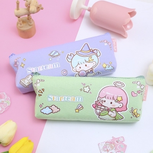 星座天团倒梯形笔袋 可爱少女心文具收纳笔袋大容量印花文具梯形