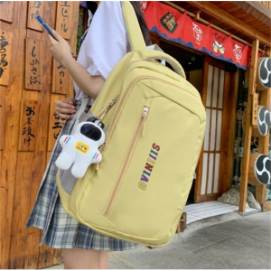 书包女初中生简约百搭大学生防水背包ins大容量高中学生双肩包
