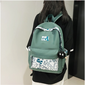 印花双肩包新款潮流中大容量休闲ins原宿风背包初高中大学生书包