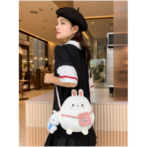 夏季可爱手机包日系帆布斜挎小包女小清新女生迷你卡通兔子单肩包