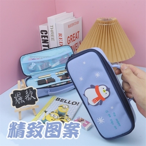 定制牛津布大容量学生笔袋便捷手提式笔盒小学生笔袋防水抗压耐脏