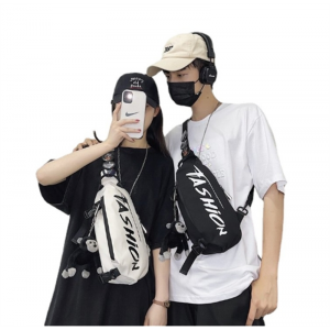 潮流男女式胸包2023新款韩版斜跨胸前包街头时尚个性便携机能胸包