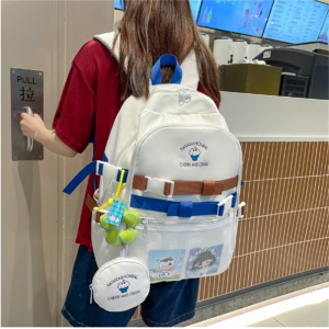 书包女初中生2023新款日系ins风高中学生电脑包大容量双肩包背包