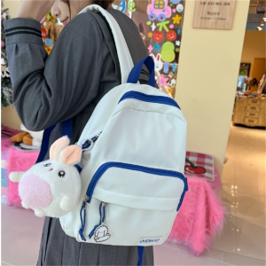 双肩书包女大学生日系纯色学院风背包ins简约森系韩版高中双肩包