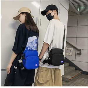新款单肩包女街头休闲潮包单肩包字母港风潮酷蹦迪包男士斜挎包