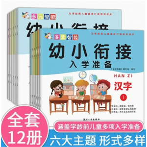 幼小衔接入学准备全套12册 幼小衔接测试卷过关冲刺一百分语文拼音识字数学试卷推荐练习题思维训练幼儿园