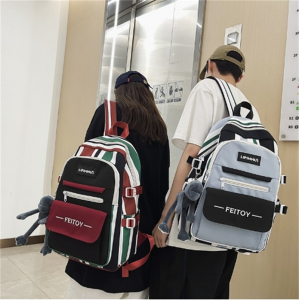 书包韩版原宿女背包中学生初中生森系撞色学院风ins双肩包