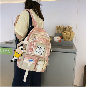 批发新款日系校园书包女韩版高中大学生背包ins少女心迷彩双肩包
