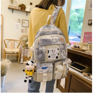 批发新款日系校园书包女韩版高中大学生背包ins少女心迷彩双肩包