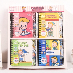 麦和文具 小狗帕皮缤纷果味PVC书签线圈本子A6小学生随身笔记事本