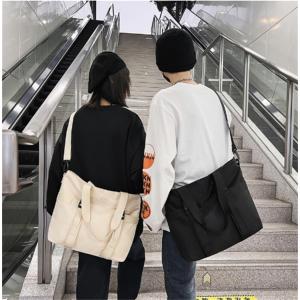 手提袋子女时尚轻便外出旅行包个性网红尼龙布单肩托特包男旅游包