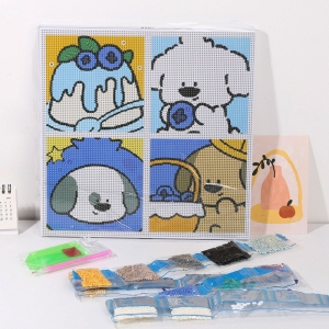 麦和文具 小狗帕皮缤纷果味钻石画B款小学生卡通贴画儿童益智玩具