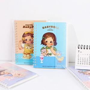麦和文创 蛋卷妹妹软线圈本子A6小学生笔记书写作业日记事练习册