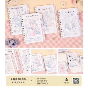 捷享学生笔记本唯美韩系洋芋的樱花之旅A5分页线圈本