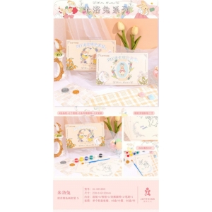 捷享儿童涂鸦绘画手工上色米洛兔烫金填色画套装S