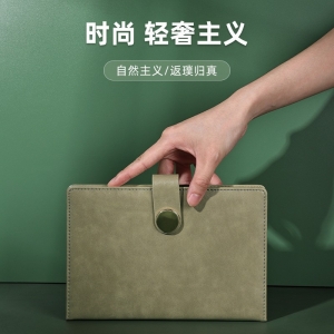 企业定logo简约优质皮面高档商务搭扣笔记本办公文具套装