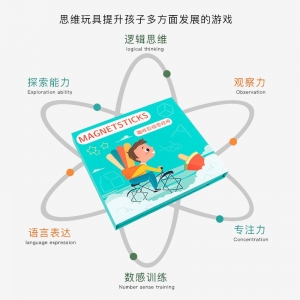 儿童早教木制磁性思维雪糕棒游戏益智玩具亲子交流幼儿园智力开发