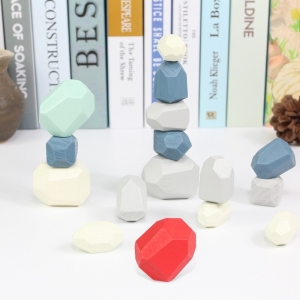 彩色木制石头叠叠乐儿童益智玩具叠叠高幼儿园礼品平衡木