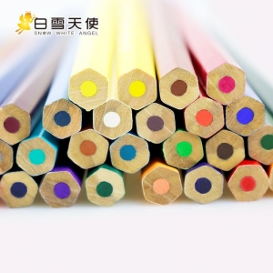 白雪天使12色18水溶性彩铅24送毛刷36色绘画笔六角彩色铅笔48木制