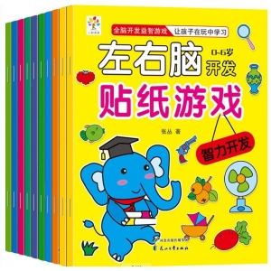 左右脑开发贴纸游戏 宝宝贴纸益智启蒙认知创造专注逻辑观察判断 花山文艺出版社