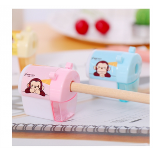 房子造型单孔削笔器卡通手动学生卷笔刀美术绘画用品