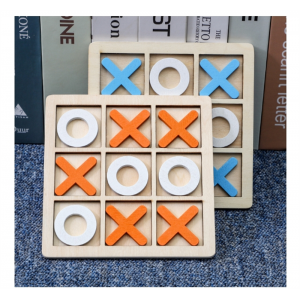 木制XO三连井字棋儿童早教益智玩具休闲对战桌游积木棋类玩具