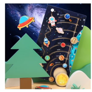 儿童益智太阳系九大行星认知走位拼图幼儿园小班早教科学探索益智