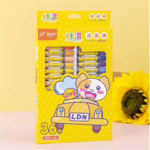 36色油画棒卡通小学生文具奖品美术涂鸦绘画蜡笔批发