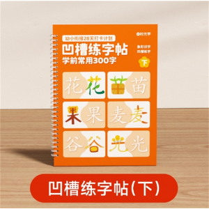 凹槽练字帖300字下册 儿童启蒙识字幼小衔接控笔训练幼儿园点阵字帖