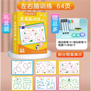 左右脑训练 2-4岁宝宝控笔训练幼儿园儿童练字帖入门可擦写卡专注力训练玩具