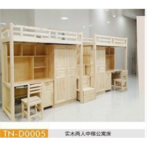 大学生上床下桌二人位连体组合床员工宿舍公寓床省空间高架木质床