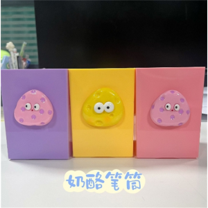 厂家直销ins奶酪笔筒可爱树脂贴片卡通文具桶办公室学生桌面收纳