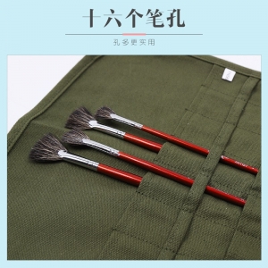 帆布插笔袋水粉笔袋水彩笔油画笔笔帘袋定 制 定 做 制毛笔收纳包