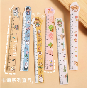 15cm卡通造型尺子学生ins少女心刻度直尺学习文具办公用品绘画尺