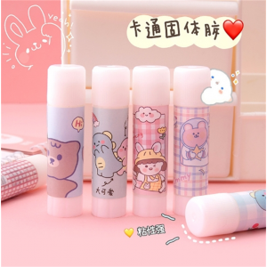 创意卡通固体胶棒高粘固体胶水小女孩办公学生胶水白色固体胶8g