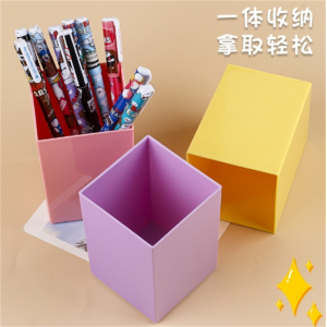 厂家直销方形高颜值笔筒学生办公桌简约创意大容量儿童收纳盒笔桶