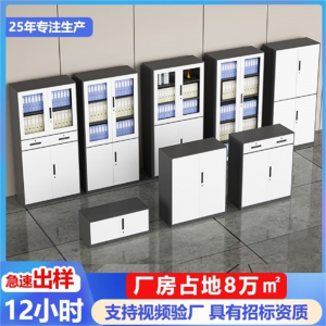 拆装文件柜灰白套色资料档案柜储物柜办公凭证铁皮柜子抽屉柜矮柜