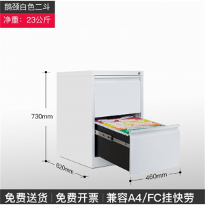鹅颈白二斗卡箱 文件柜卡箱抽屉柜钢制多功能矮柜凭证储物柜上海办公资料柜拆装