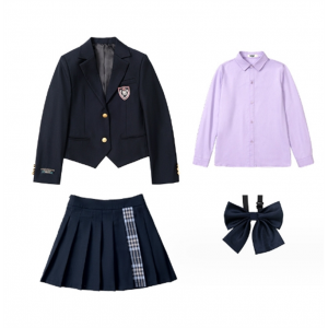 藏蓝西服+紫衬衣+藏蓝马甲+藏蓝哔叽西裤+蓝领带+jk徽章 校服套装西装演出服儿童礼服班服西服果果同学春秋装中小学生