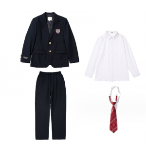藏蓝西服+纯白衬衣+藏蓝哔叽西裤+皇冠领带+jk徽章 儿童礼服班服西服果果同学春秋装中小学生校服套装西装演出服