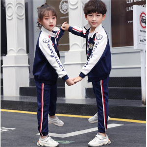 大蓝外套+长裤 儿童棒球服幼儿园园服小学生班服运动服校服安果儿秋冬批发