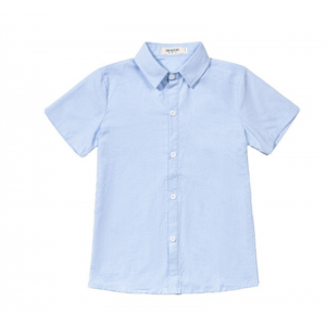 男童浅蓝短袖衬衣 安果儿幼儿园园服夏装六一儿童演出服小学生校服班服短袖衬衣套装