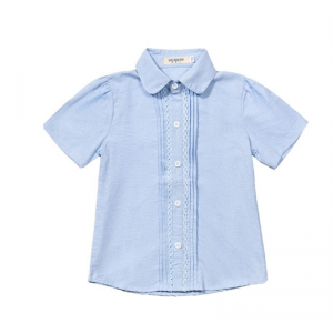 女童浅蓝短袖衬衣 六一儿童演出服小学生校服班服短袖衬衣套装安果儿幼儿园园服夏装