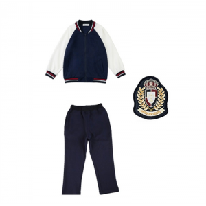 藏蓝外套+裤子+徽章 小学生班服运动服校服安果儿秋冬儿童棒球服园服休闲长袖