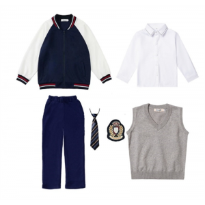 藏蓝外套+背心+衬衣+裤子+徽章+领带 儿童棒球服园服休闲长袖小学生班服运动服校服安果儿秋冬