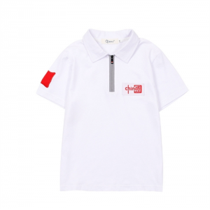 白色中国T 幼儿园园服夏装中国运动休闲儿童班服小学生校服短袖T恤套装定制