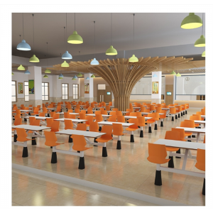 员工厂餐饮馆四人位快餐店饭堂商用小吃店学校连体食堂餐桌椅组合