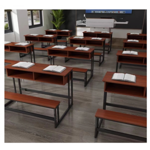 中小学生课桌椅双人培训桌连体桌椅学校一体桌会议桌椅组合书桌椅