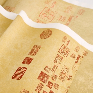 兰亭序印章式半生半熟仿古宣纸四尺三开四尺对开六尺对开蜡染笺