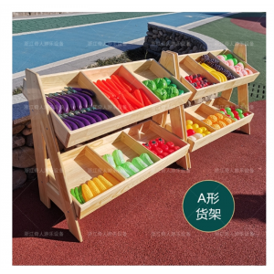 幼儿园儿童区角过家家仿真蔬菜水果贩卖台货架亲子餐厅超市货架